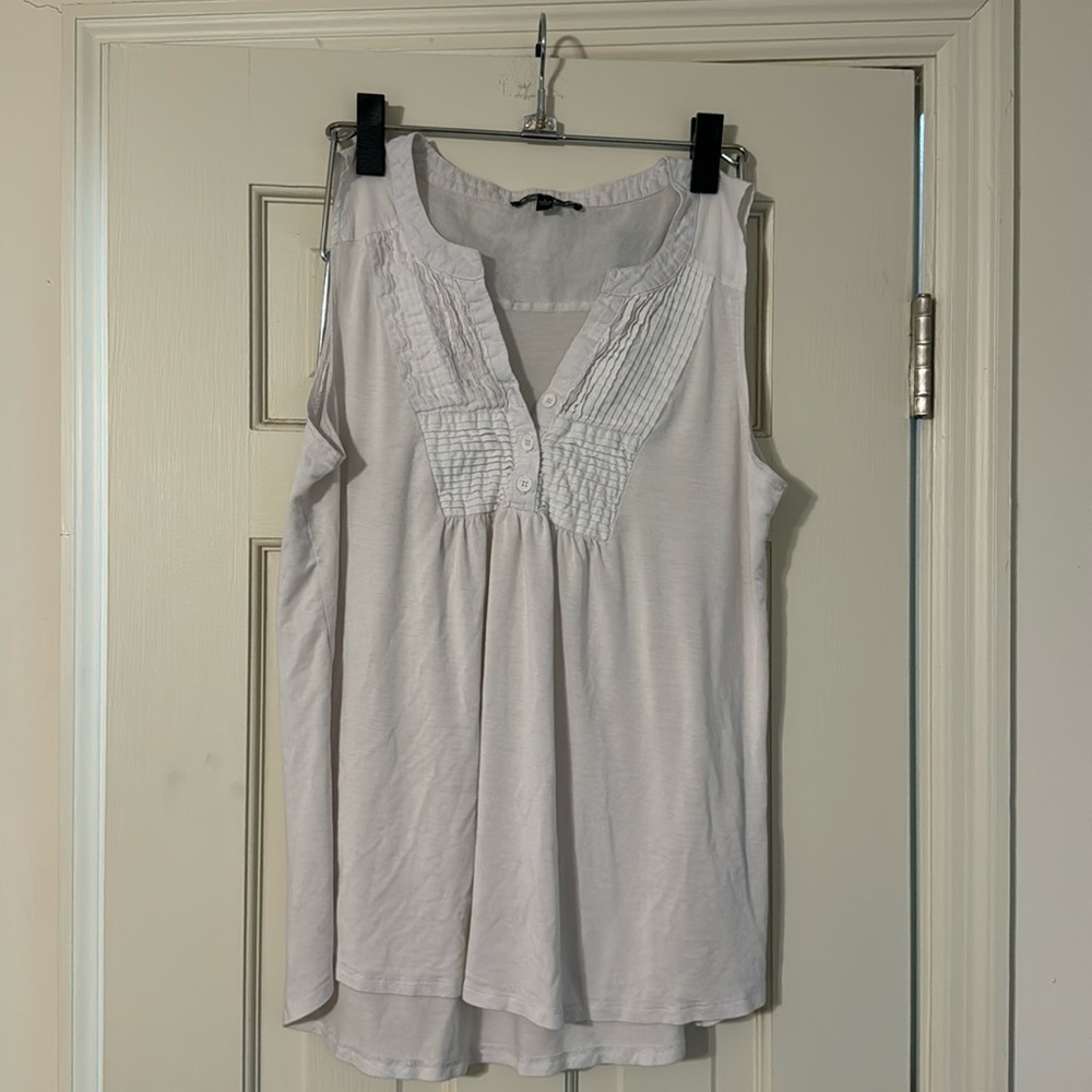 White tank top, size Large with front embellishments.